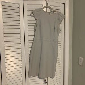 J. Crew gray cap sleeve suit dress